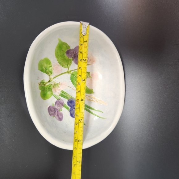 Salt marsh pottery botanical flower bowl handpainted darthmouth Mass. signed - Picture 7 of 9